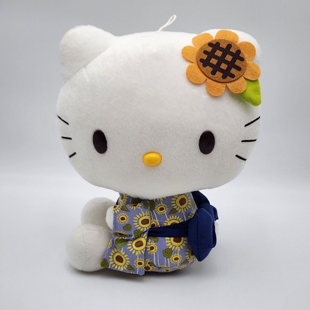 Hello Kitty White Blue Sanrio Eikoh 2011 Plush 11" Stuffed Toy Doll Japan